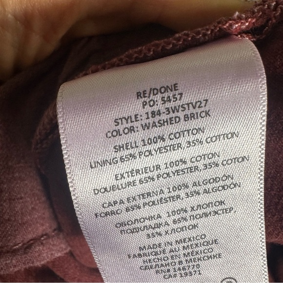 Redone jeans High Rise Button Fly Straight Leg Jeans Washed Brick Red 30 - Picture 4 of 10